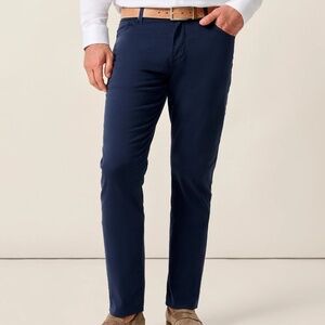 NWT Johnnie-O Carmel Sateen 5-Pocket Pant in Dark Navy- 36 X 30